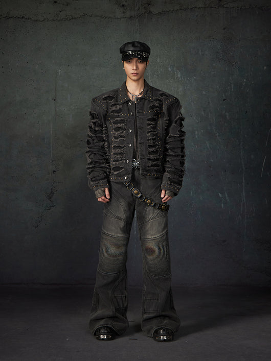 Chaqueta Denim Acolchada con Remaches y Hombros Reforzados - Image 8