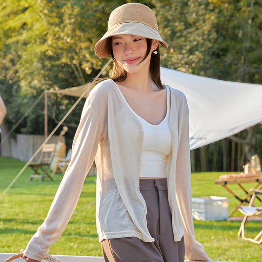 Cardigan de Protección Solar en Tencel Lyocell con Seda de Hielo para Mujer - Image 5