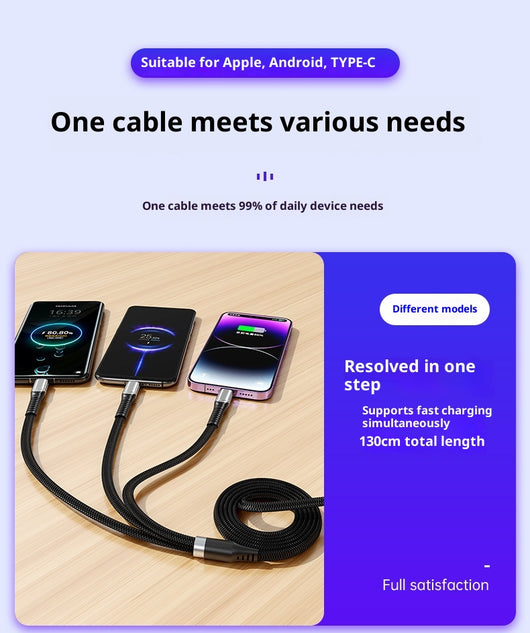 Cable de Carga Ultrarrápida 240W Tres en Uno para Negocios - Image 11