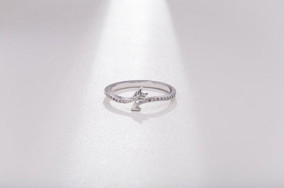 Anillo de Moda con Pluma y Flecha - Cobre Plateado para Mujer