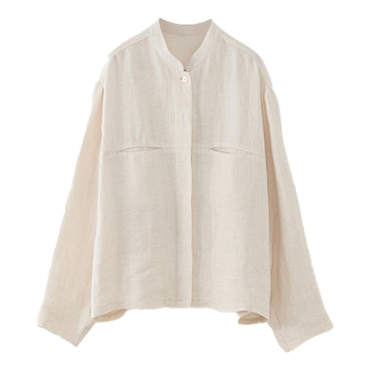 Camisa de Lino Puro Otoño Mujer - Estilo Artístico Retro Versátil - Image 14