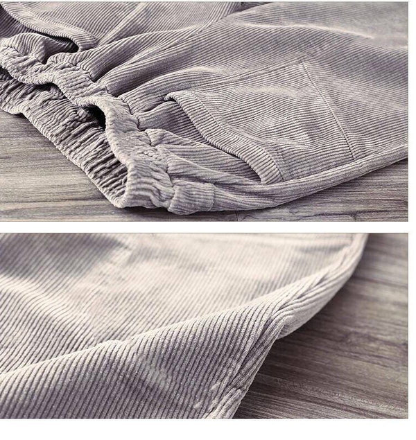 Pantalón Recto de Pana Cintura Alta para Mujer - Corte Holgado y Cómodo