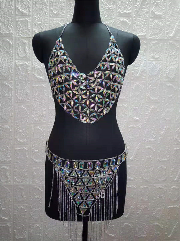 Conjunto de Camisetas con Cadenas de Pedrería Bordada - Image 7