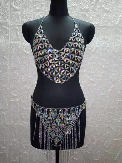 Conjunto de Camisetas con Cadenas de Pedrería Bordada - Image 7