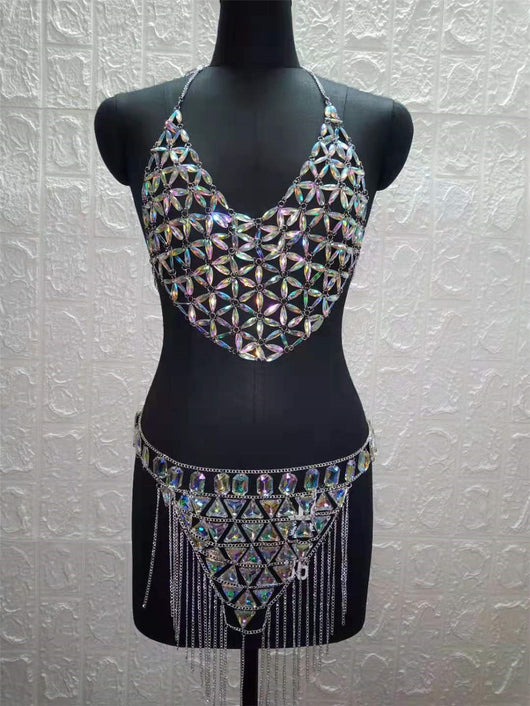 Conjunto de Camisetas con Cadenas de Pedrería Bordada - Image 7