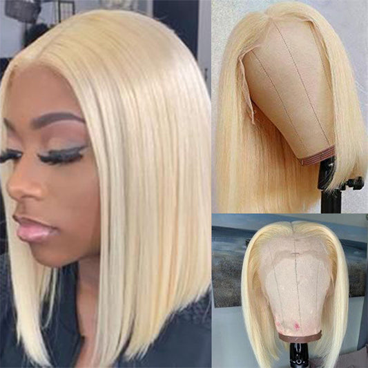 Peluca Bob Corta Estilo Europeo y Americano con Encaje Frontal de Fibra Sintética - Image 2