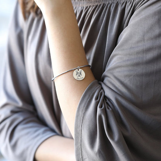 Pulsera de Acero Titanio con Grabado de Foto de Mascotas - Joyería Personalizada - Image 3
