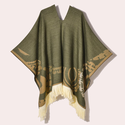 Poncho Denim Estilo Western con Flecos - Abrigo Cálido Unisex para Exteriores - Image 26