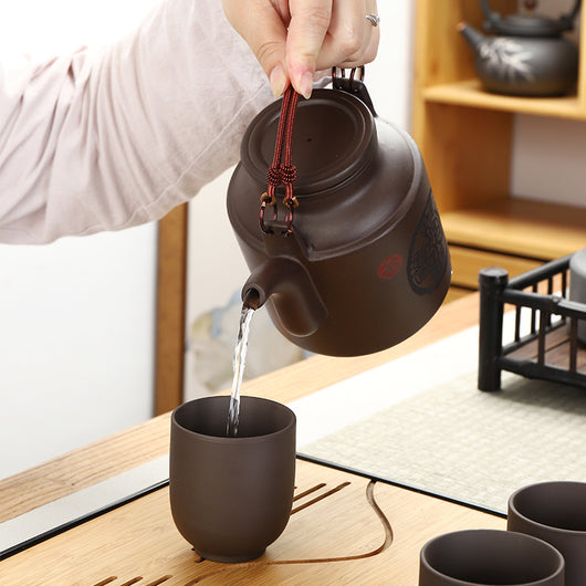 Juego de Té de Cerámica Púrpura de Gran Capacidad - Image 7