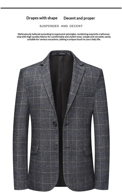 Blazer Cuadros Casual Elegante de Solapa Simple - Image 9