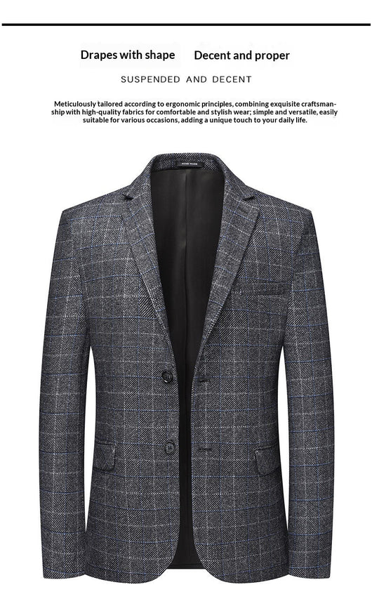 Blazer Cuadros Casual Elegante de Solapa Simple - Image 9