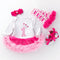 Conjunto de 4 Piezas Romper Princesa Rosa para Bebé Recién Nacido