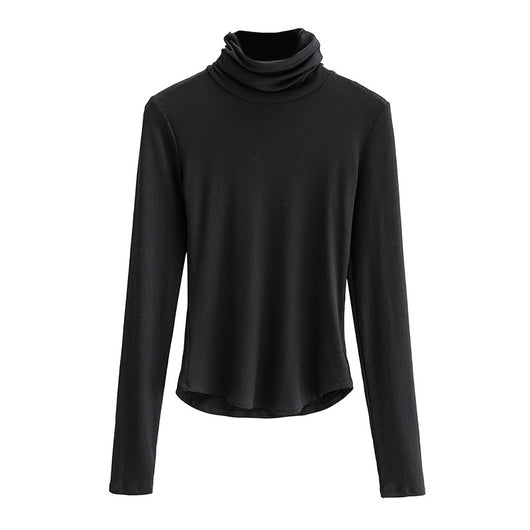 Polera Cuello Alto Ajustado Liso - Prenda Base Versátil - Image 3