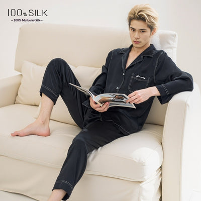 Pijamas de Seda Pesada Mumi para Hombre - Image 3