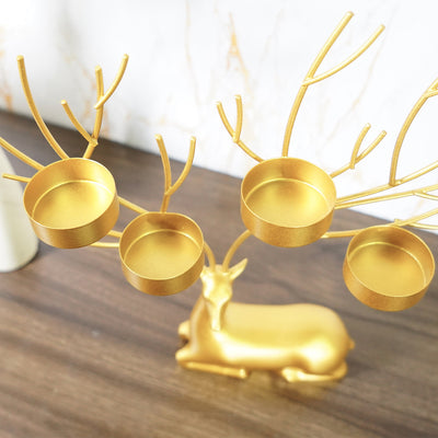 Candelabro Navideño de Hierro Forjado con Reno - Decoración Romántica - Image 4