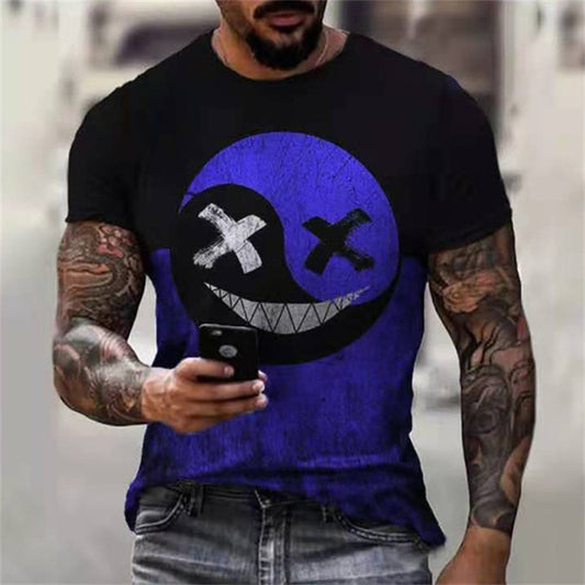 Playera Casual Hip-hop para Hombre con Estampa Smiley - Image 2