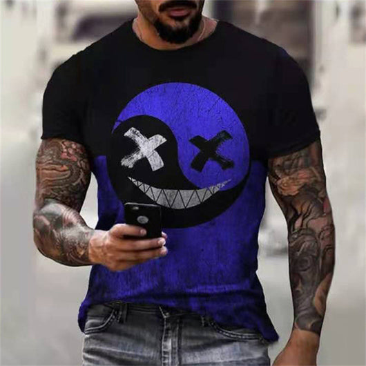 Playera Casual Hip-hop para Hombre con Estampa Smiley - Image 2