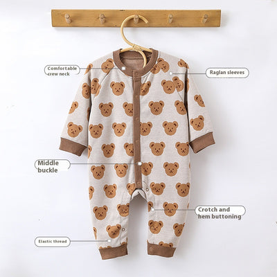 Mameluco Tejido de Otoño para Bebé con Diseño de Osito - Image 4