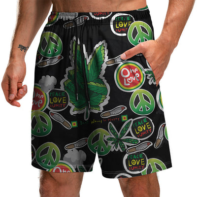 Pantalones Cortos Estampados 3D Colección Hojas de Verano - Shorts Holgados para Playa - Image 17