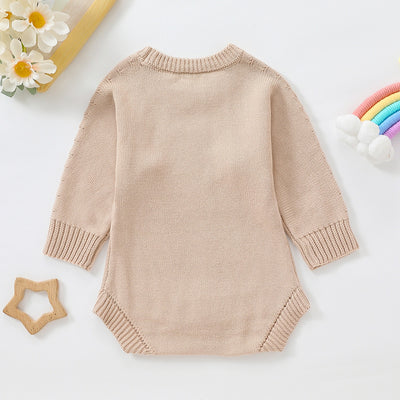 Suéter Tipo Romper para Niños Blanco y Café Claro - Image 16