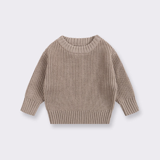 Suéter Básico de Cuello Redondo para Niñas - Colores Lisos - Image 6