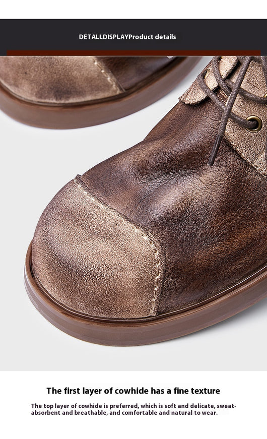 Zapatos de Cuero Genuino Hechos a Mano Estilo Británico Otoñal para Hombre - Image 13