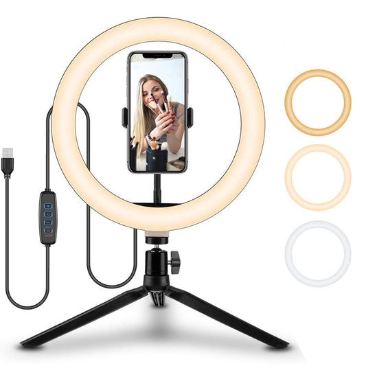 Aro de Luz LED para Selfies con Efecto Beautificador