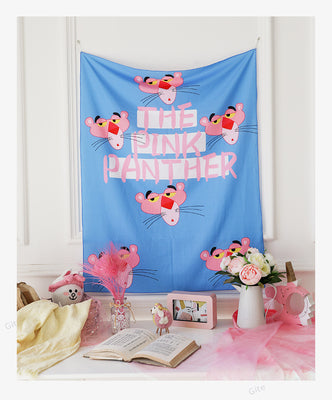 Tropical leaf and pink flamingo tapestry with "GOOD MORNING" text, hanging above a bed in a bright room. - Image 20