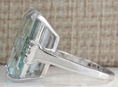 Anillo de Compromiso Lujo Topacio Azul Zafiro - Joyería Europea Moderna - Image 5