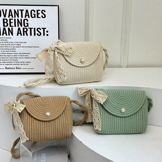 Bolsa Tejida de Algodón con Cuerda - Estilo Casual Artesanal para Verano