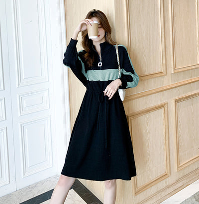 Vestido Tejido Slim con Contraste de Colores - Elegancia y Comodidad - Image 23