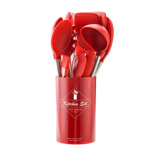 Set de Utensilios de Cocina en Silicona con Mango de Acero Inoxidable - Image 12