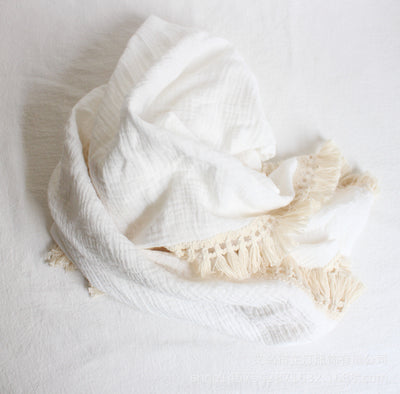 Toalla de Baño Bebé Algodón Doble Hilo con Borlas - Image 10