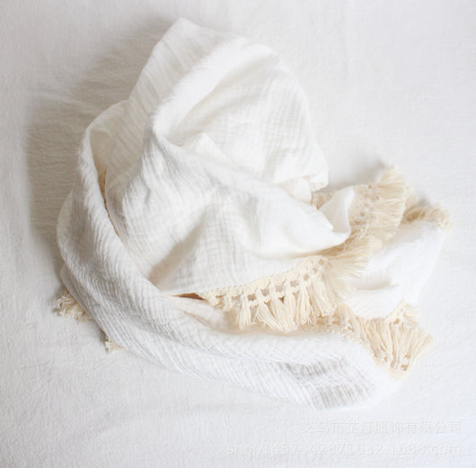 Toalla de Baño Bebé Algodón Doble Hilo con Borlas - Image 10