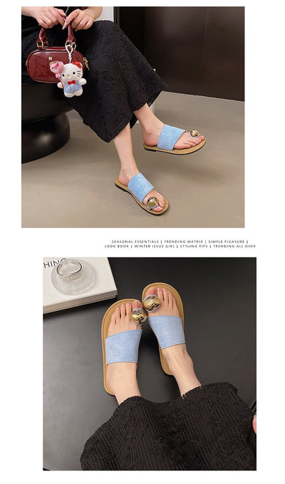 Sandalias Planas Tipo Francés con Punta Abierta para Mujer - Image 18