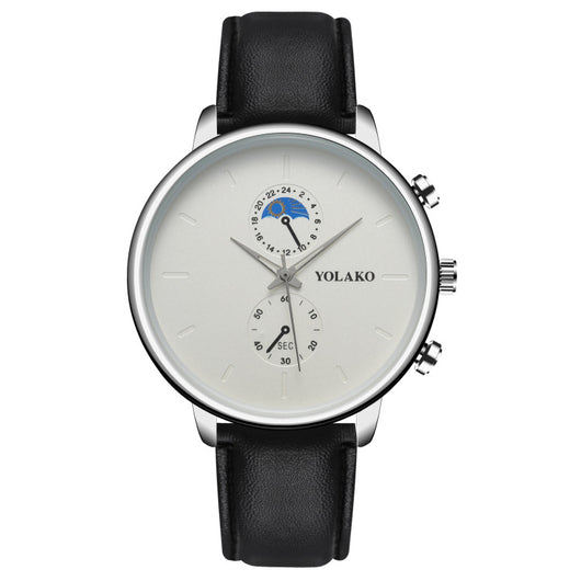 Reloj de Pulsera Ultra Delgado para Hombre con Correa de Cuero - Image 2