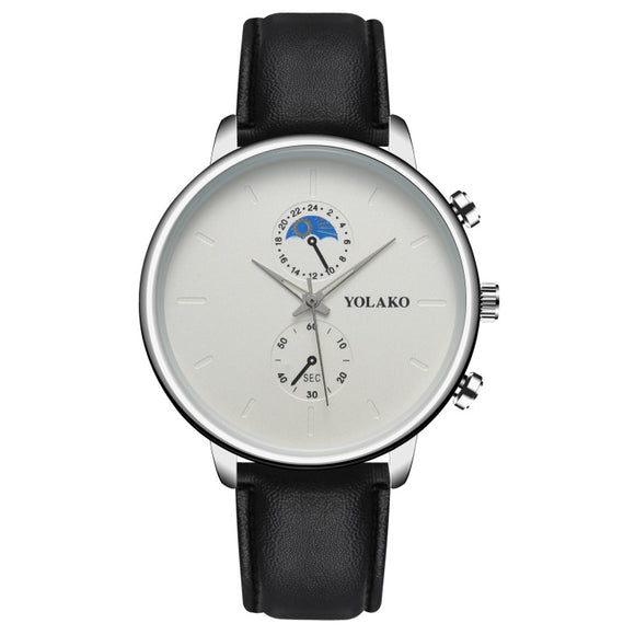 Reloj de Pulsera Ultra Delgado para Hombre con Correa de Cuero
