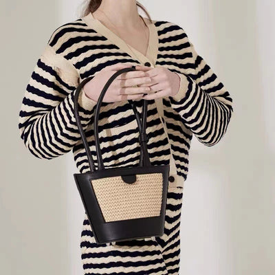 Bolso Bandolera Mujer de Paja - Diseño Minimalista Axilar - Image 10