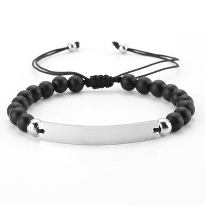 Pulsera Ajustable con Cuentas Personalizadas y Placa Grabada - Image 23