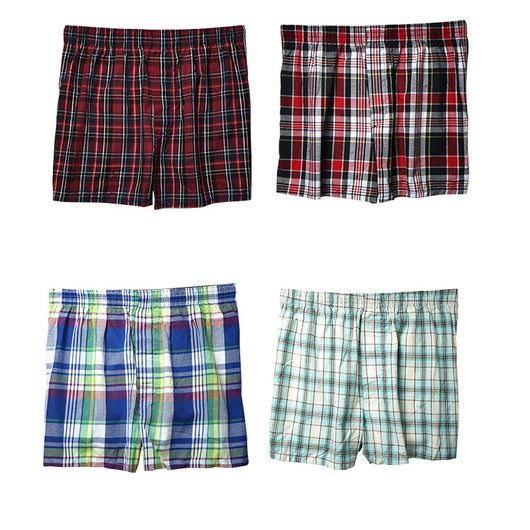 Calzoncillos de Algodón Cuadros para Hombre Talla Grande