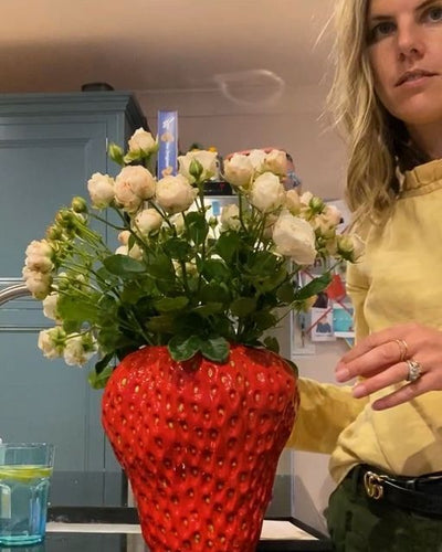 Florero de Cerámica Artesanal con Diseño de Fresa - Image 14