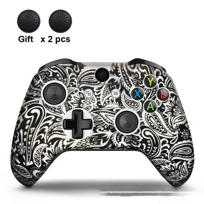 White silicone sleeve for game controller with colorful graffiti pattern, includes two rainbow thumbstick caps. - Image 16