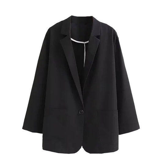 Blazer Suelto de Un Botón - Chaqueta Casual Versátil y Moderna