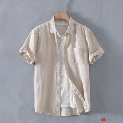 Camisa de Lino Suelta Manga Corta - Comodidad Casual - Image 4