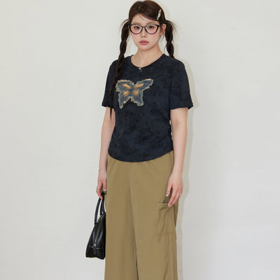 Playera Mariposa Fresca para Mujer Talla Grande - Diseño Moderno Verano