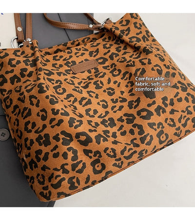 Bolsa Grande de Lona con Estampado de Leopardo para Hombro - Image 15