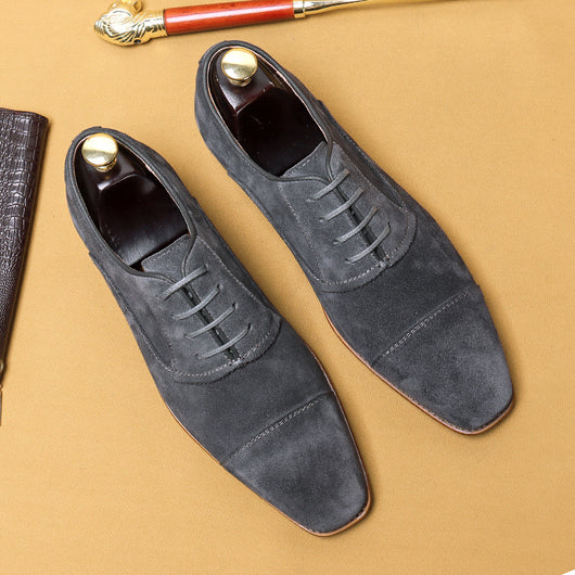 Zapatos Formales de Gamuza para Hombre con Cordones de Cuero Premium - Image 5