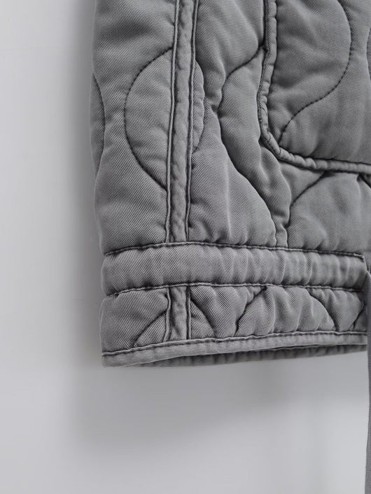 Chaleco Casual de Algodón Gris para Mujer con Cuello de Pie - Image 15