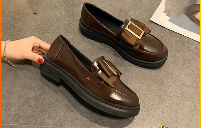 Mocasines Plataforma Mujer con Hebilla Cuadrada - Estilo Británico Elegante - Image 15