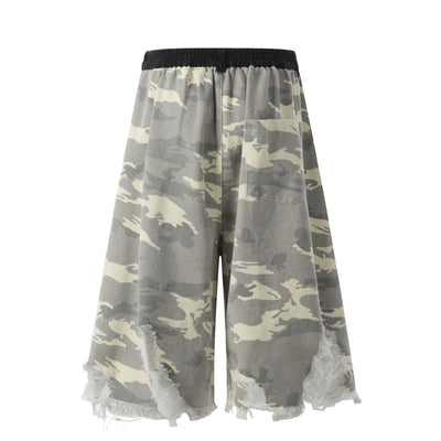 Shorts Camuflaje Hip Hop con Bordados de Personajes Estilo Americano - Image 2